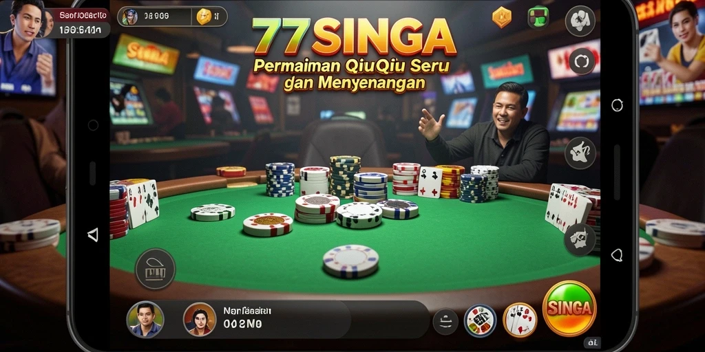 Tampilan yang mengasyikkan dari permainan QiuQiu 77SINGA.