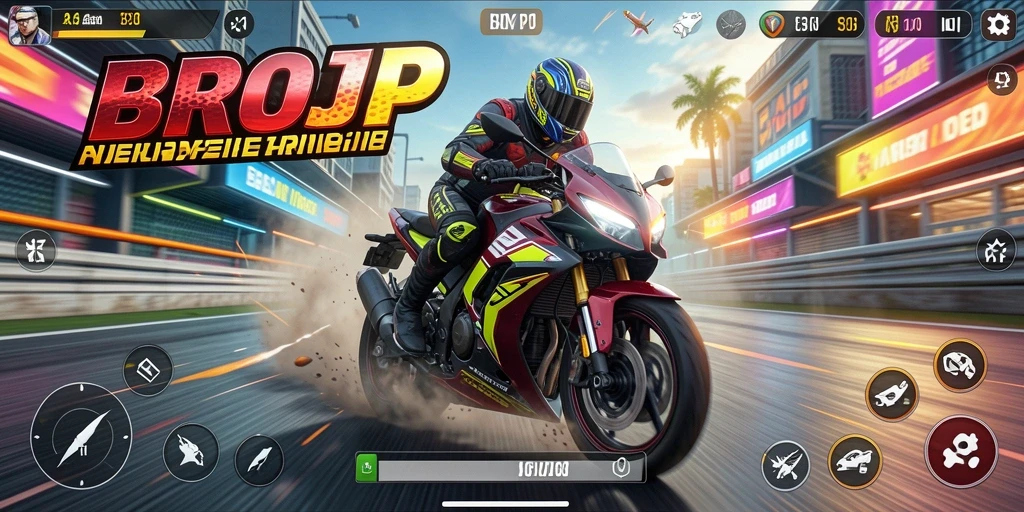 Tampilan menarik dari gameplay balapan motor di BROJP.