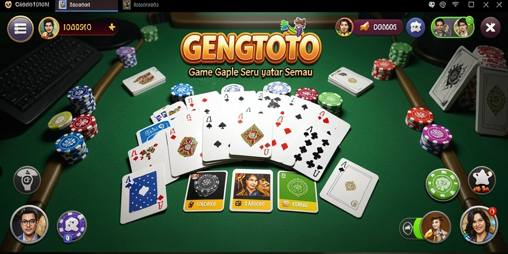 Tampilan gameplay GENGTOTO yang seru dalam permainan Gaple.