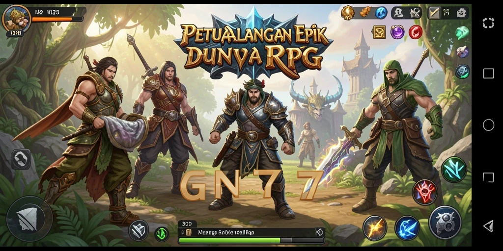 Tangkapan layar GN777 menampilkan aksi epic dalam pertempuran RPG.