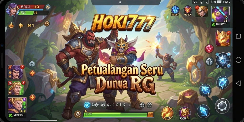 Screenshot utama HOKI777 menampilkan karakter dalam pertarungan RPG yang mendebarkan.