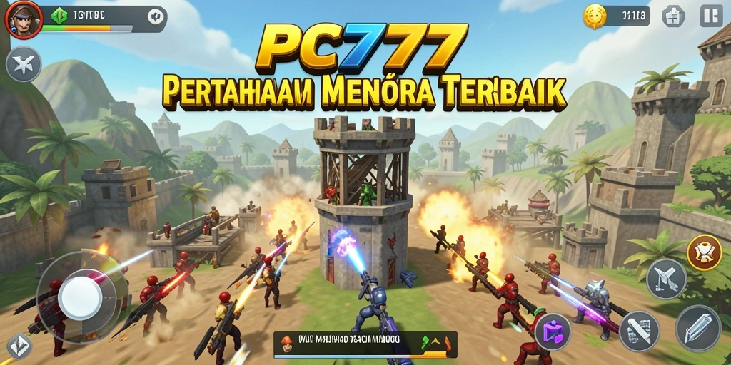 Gameplay menegangkan di PC777 menunjukkan pertahanan menara dalam aksi.